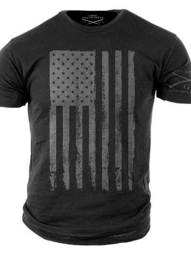 America Men's T-Shirt (Large, Black)