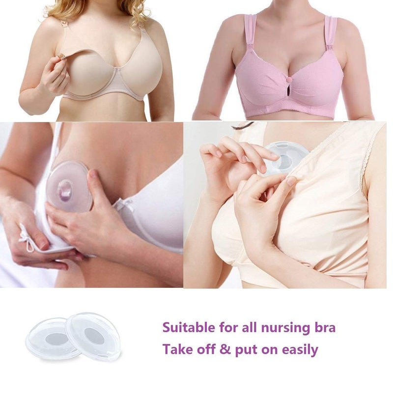 Finever Breast Milk Leaking Storage Collection Shell Nursing Mom for Breastfeeding Nipple Cups Reusable Washable(2 Pack) - Image 5