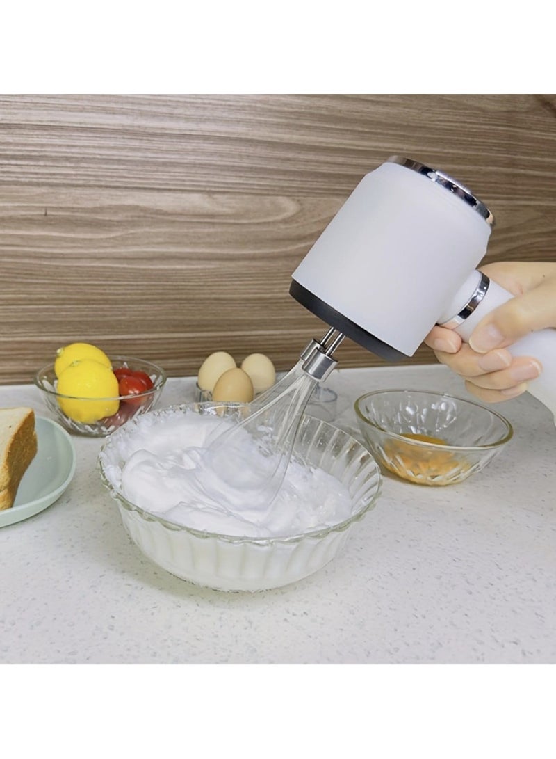 Cordless Rechargeable Hand Mixer, 1500W Electric Mixer with 3 Speed Control, Food-Grade Beaters, Portable Kitchen Mixer with 2 Pairs of Stainless Steel Attachments for Baking, Whipping & Mixing  - Image 4