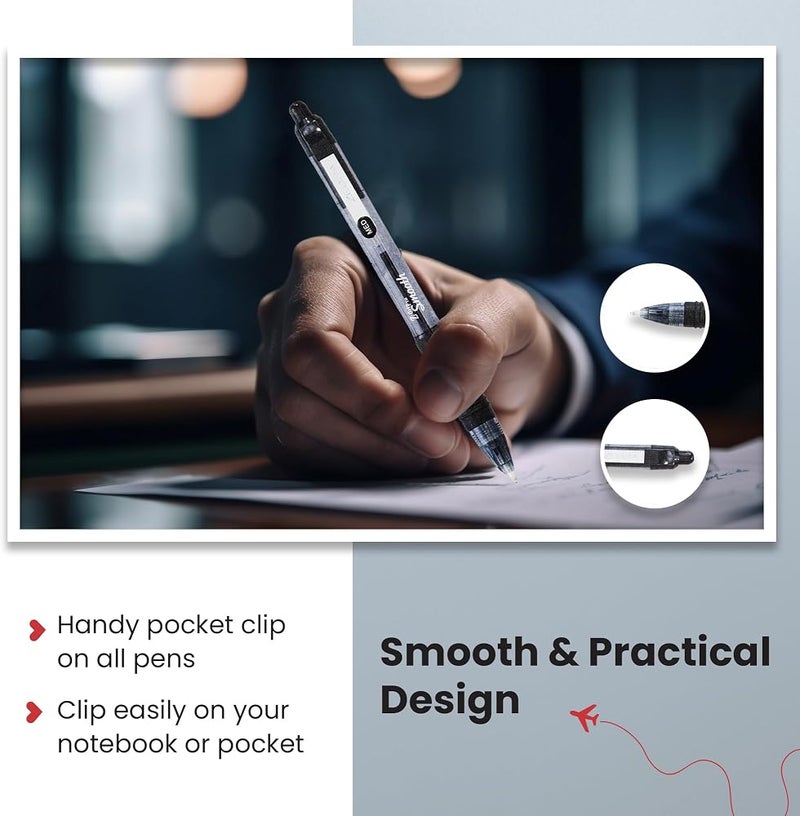 ZEBRA Pen Z Grip Smooth Black Ballpoint Pens, Comfortable ZEBRA Pens With Pocket Clip, Retractable Ballpoint, Reliable Black Biro Pens Multipack For Everyday Use - Medium Point, 5pk - Image 5