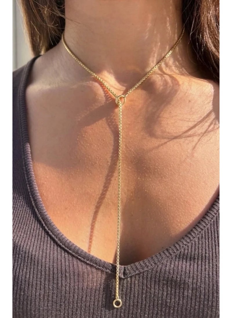 minimal knot drop necklace (gold plated)