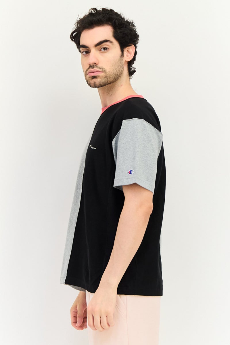 Champion تي شيرت رياضي للرجال بأكمام قصيرة بتصميم ثنائي اللون، متعدد الألوان - Image 4