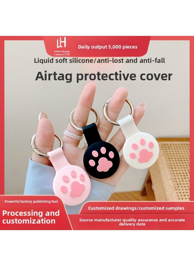 Generic - Customized Processing For Airtag Protective Case For Apple Airtag Protective Case Silicone Case Keychain Positioning-Color:Mi QI - Image 1