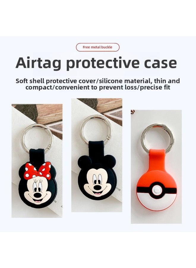 Generic - Customized Processing For Airtag Protective Case For Apple Airtag Protective Case Silicone Case Keychain Positioning-Color:Mi QI - Image 1
