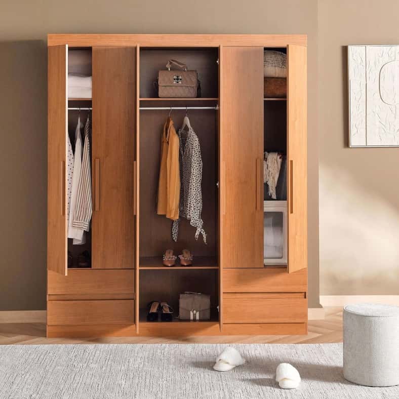 Pan Home خزانة بنيّة بـ 6 أبواب و 4 أدراج - Image 4