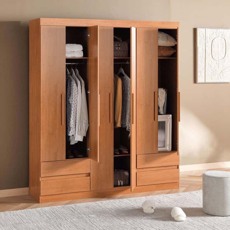 Pan Home خزانة بنيّة بـ 6 أبواب و 4 أدراج - Image 2