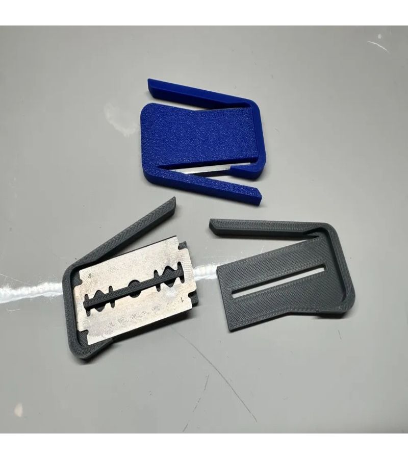 Grey Safety Razor Blade Cutter Holder Precision Trimming Tool For Fine Tasks - Image 1