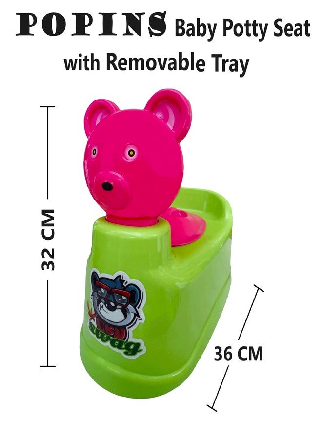 MOLTRES - POPPINS Baby Potty Training Toilet Seat with Removable Tray, Lid For Boy And Girl Kids (Age 6 Mths to 3 Year) Potty Seat/Potty Box (Green) - Image 2