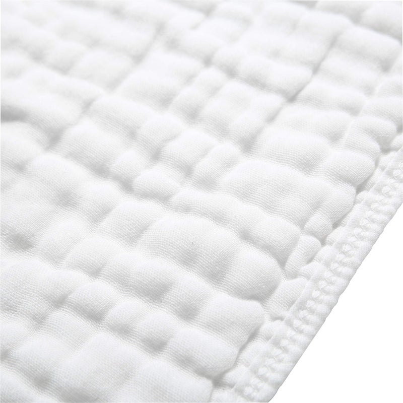 CottCare Muslin Burp Cloths for Baby 100% Cotton Large 20''X10'' 6 Layers Thicken Super Soft and Absorbent (6 Pack,White) - Image 3