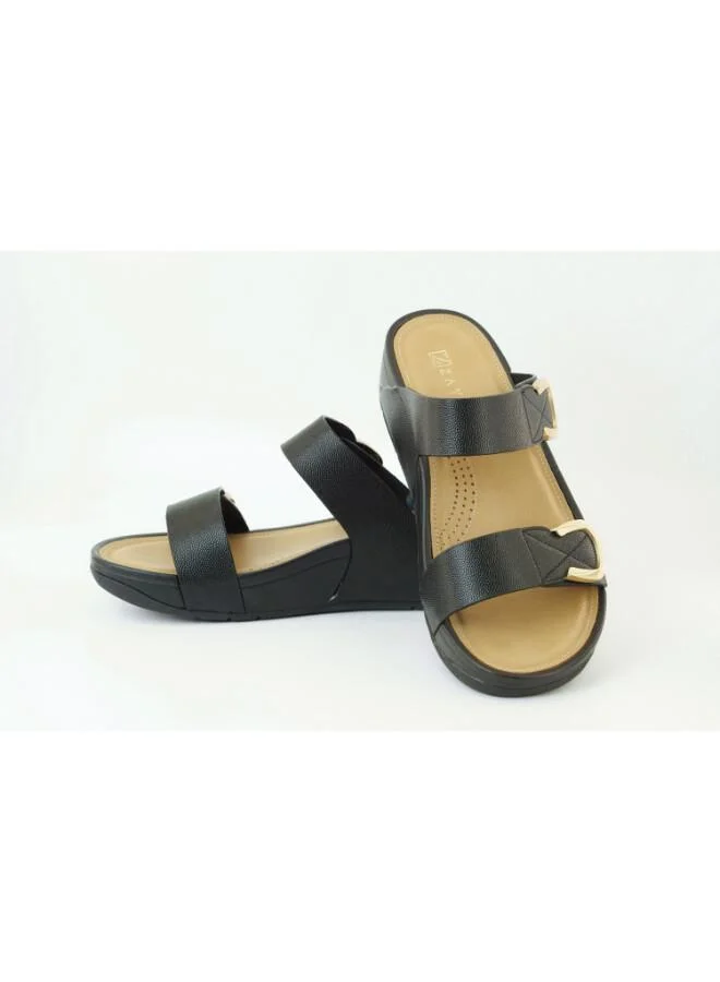 Zayna 221-362 Zayna Women's Slip-On Wedge Sandals 25ABT104 Black
