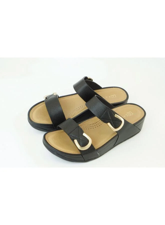 Zayna 221-362 Zayna Women's Slip-On Wedge Sandals 25ABT104 Black