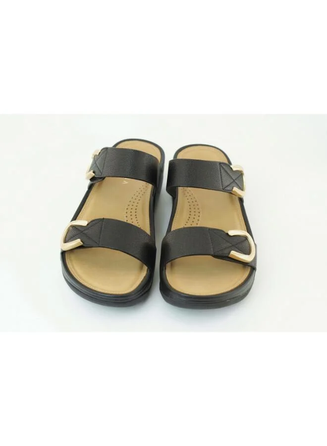 Zayna Black 221-362 Zayna Women's Slip-On Wedge Sandals 25ABT104 Black for Women | Best Price UAE