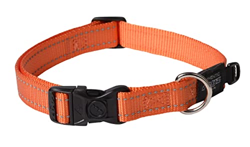 Rogz Reflective Dog Collar for Large Dogs Adjustable from 1322 inches Orange - Image 1