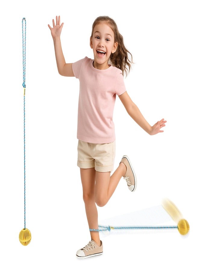 Just Jump It Original Retro Ankle Skipper Skip Ball Jumping and Skipping Toy for Exercise and Agility for Ages 4 and Up - Yellow - Image 1
