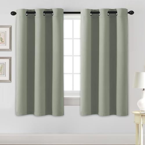 H.VERSAILTEX HVERSAILTEX Blackout Curtains for Bedroom Thermal Insulated Room Darkening Living Room Curtains 63 Inch Long Grommet Privacy Protection Window Curtain PanelsDrapes for Nursery2 PanelsLight Sage - Image 1