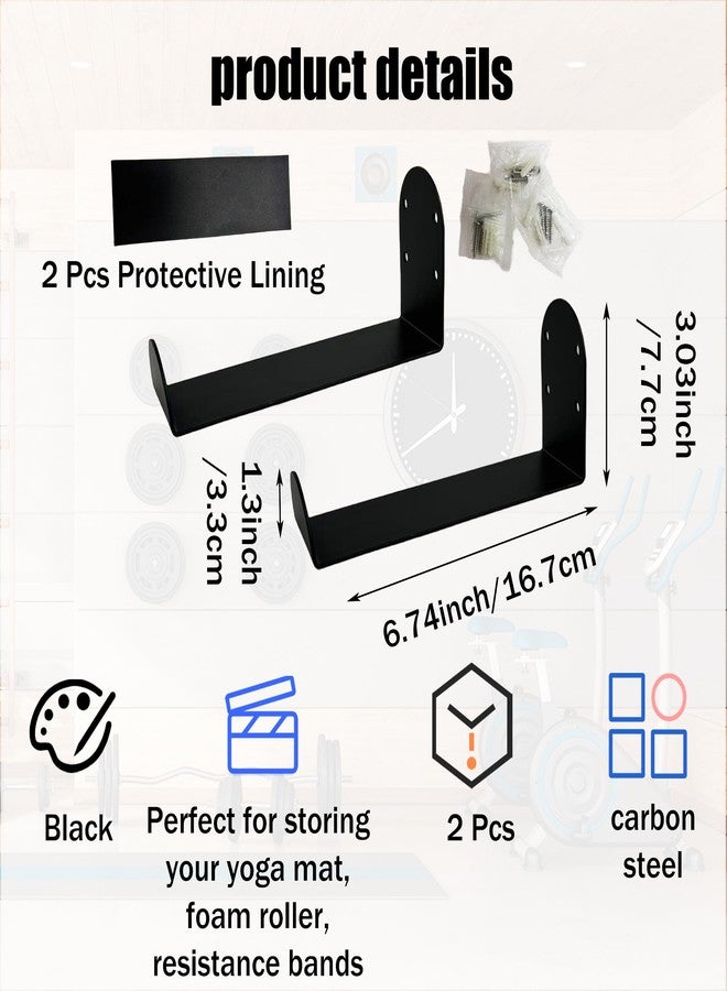 Aogigigio Yoga Mat Holder Wall Mount - Yoga Mat Storage Rack for Foam Rollers Resistance Bands Fitness Accessories Home Gym Organizer - Image 3