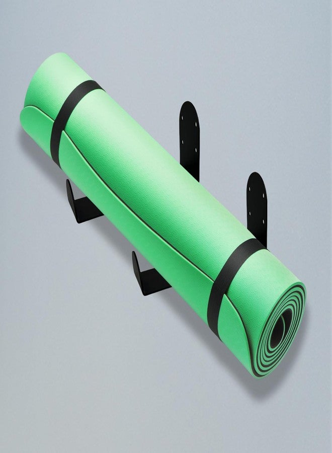 Aogigigio Yoga Mat Holder Wall Mount - Yoga Mat Storage Rack for Foam Rollers Resistance Bands Fitness Accessories Home Gym Organizer - Image 1