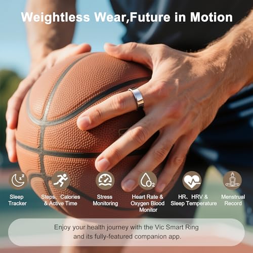Victormont Titanium Smart Ring, Sleep & Activity Tracking Ring with Heart Rate, HRV, Stress Insights, 7-Day Battery Life, No Subscription, IP68 Waterproof, iOS & Android Compatible (Rose Gold, 7) - Image 4