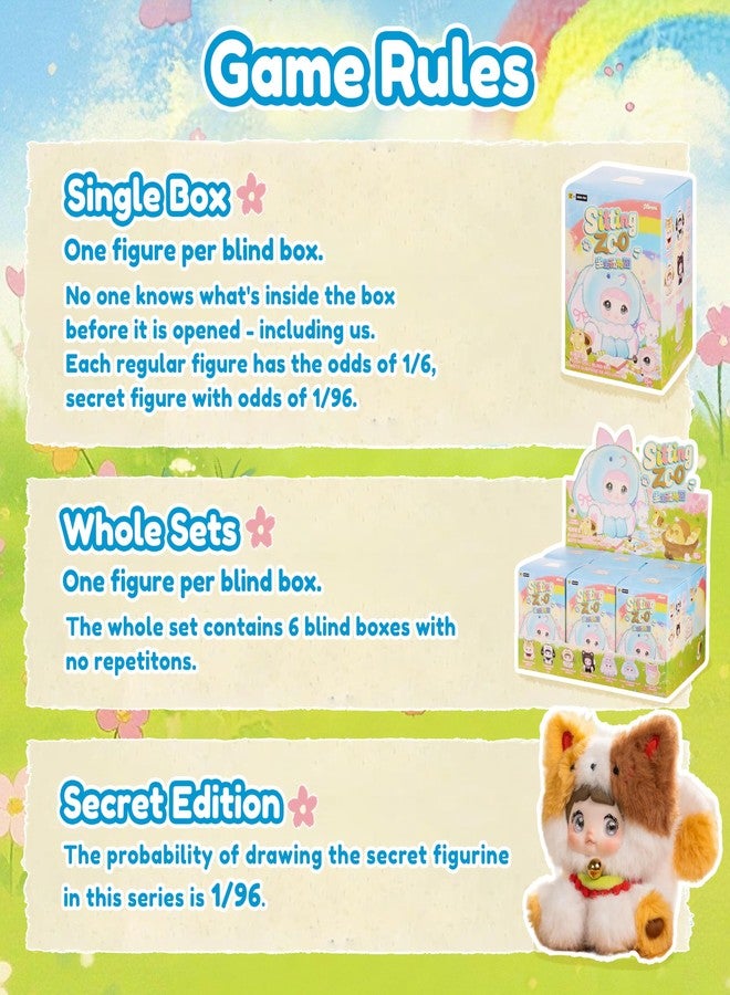 POP JOY Nommi Plush Blind Box Toy Figure Sitting Zoo Series Soft Vinyl Stuffed Collectible Pendant Keychain Figures Cute Animal Surprise Mystery Gift Teen Adult 3+ Single Box - Image 3