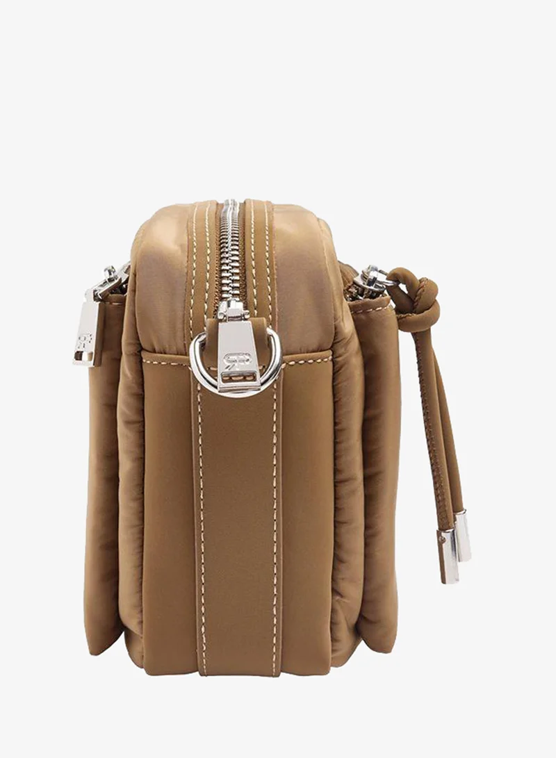 Parfois Brown Nylon Crossbody Bag With Exterior Pockets for Women | Best Price UAE