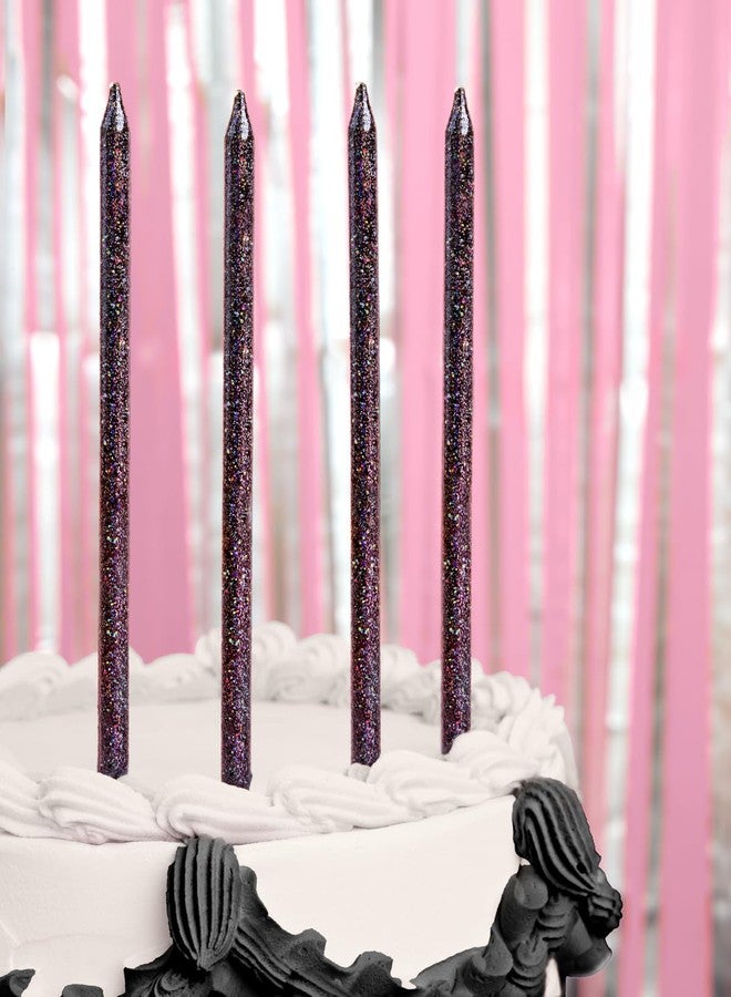 xo, Fetti Black Glitter Cake Candles, Tall Thin - 10 Pcs | Birthday Party Supplies, Bachelorette Cake Decor, Cupcake Topper, Fun Dessert Decorations - Image 4