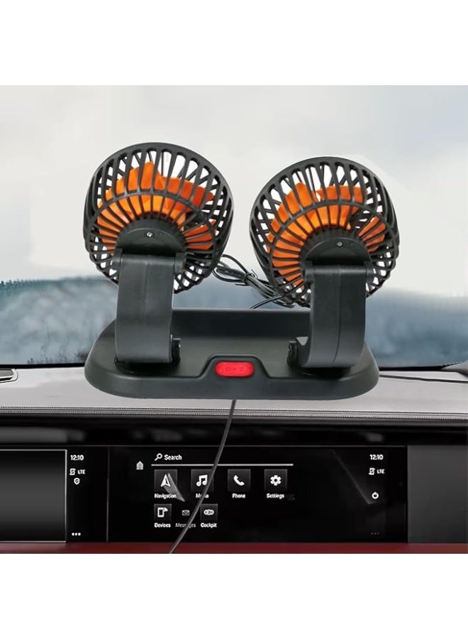 Toy Box Double-Headed Vehicle Fan, 360° Rotatable Dual Heads, Ultra Quiet, Strong Wind, Adjustable Speed, USB Powered, Ideal for Cars, Trucks, Office and Camping.  - Image 4