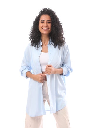 Oversize Blouse With Front Buttons