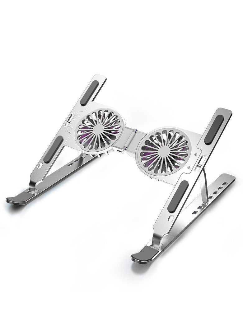 Meiyilan Laptop Fan Multi-Position Adjustable Laptop Stand Laptop Stand with Double-sided Heat Fan Suitable for Laptop iPad Within 17 Inch - Image 1