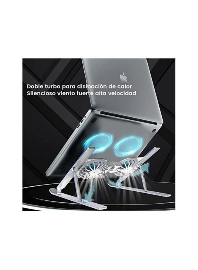 Meiyilan Laptop Fan Multi-Position Adjustable Laptop Stand Laptop Stand with Double-sided Heat Fan Suitable for Laptop iPad Within 17 Inch - Image 2