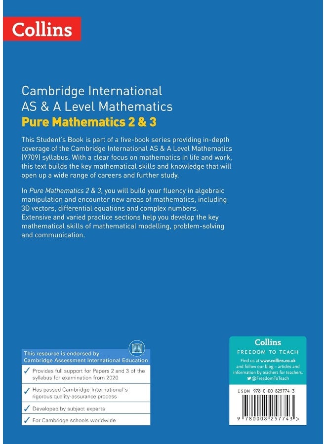 Cambridge International AS & A Level Mathematics Pure Mathematics 2 and 3 Student’s Book (Collins Cambridge International AS & A Level) - Image 2