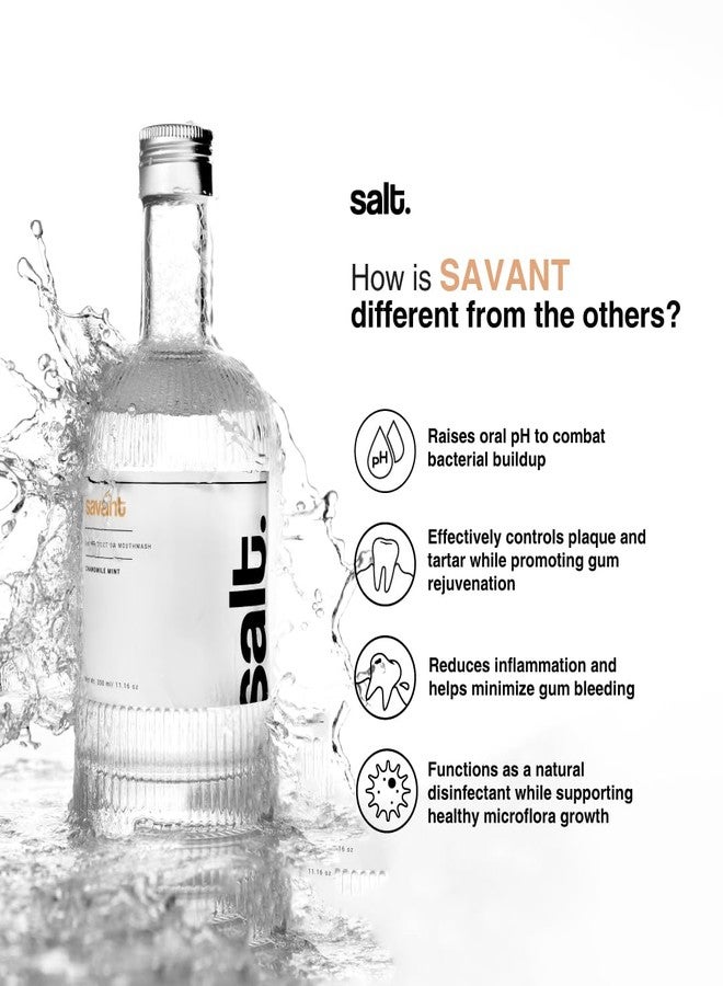 Salt. Oral Care Refresh & Revive Mouthwash Combo | Hydra & Savant Mouthwash Alcohol-Free Oral Rinse | Fights Sensitivity, Plaque & Cavities | Enriched with Pomegranate, Sage & Ginseng Extracts | 330ml Each - Image 5