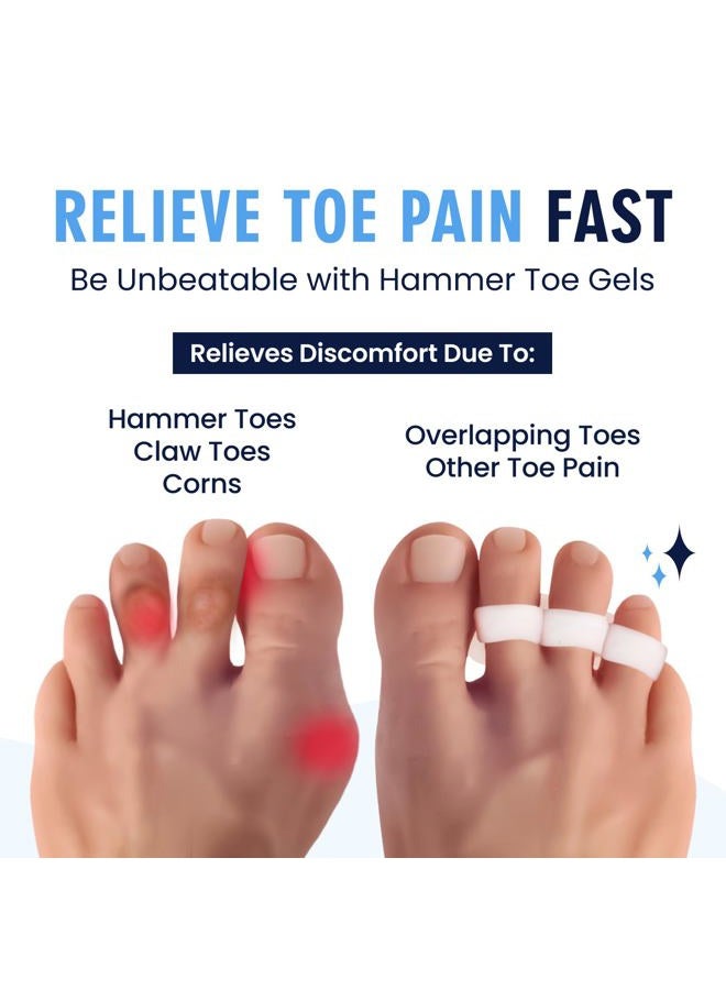 Dr. Frederick's Original Hammer Toe Gels - 4pcs - Hammer Toe Support Crest for Women & Men - Joint Realign - Cushion, Support & Temporary Splint - Crooked, Claw, Diabetic Toe Brace - 3 Loop Design - Image 2