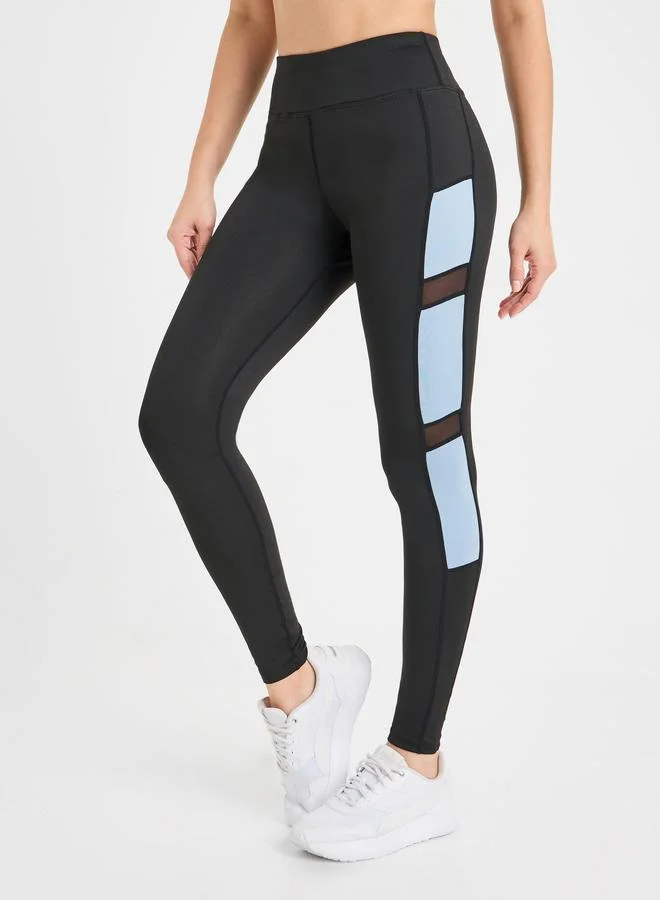 Styli Styli Pack of 3 - Solid Top- Slogan Print Strap Sports Bra and Leggings