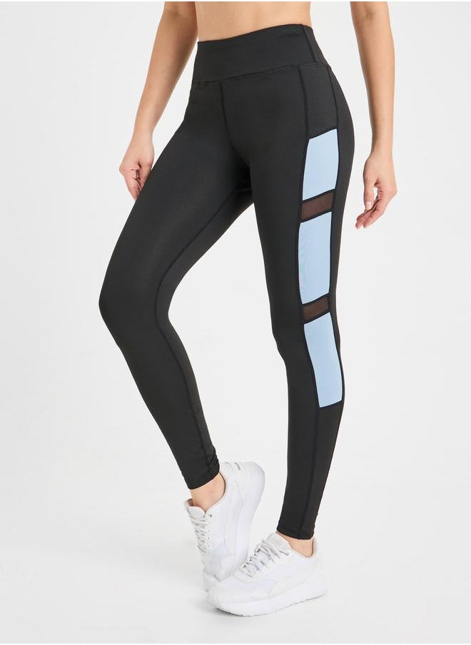 Styli - Styli Pack of 3 - Solid Top- Slogan Print Strap Sports Bra and Leggings - Image 1