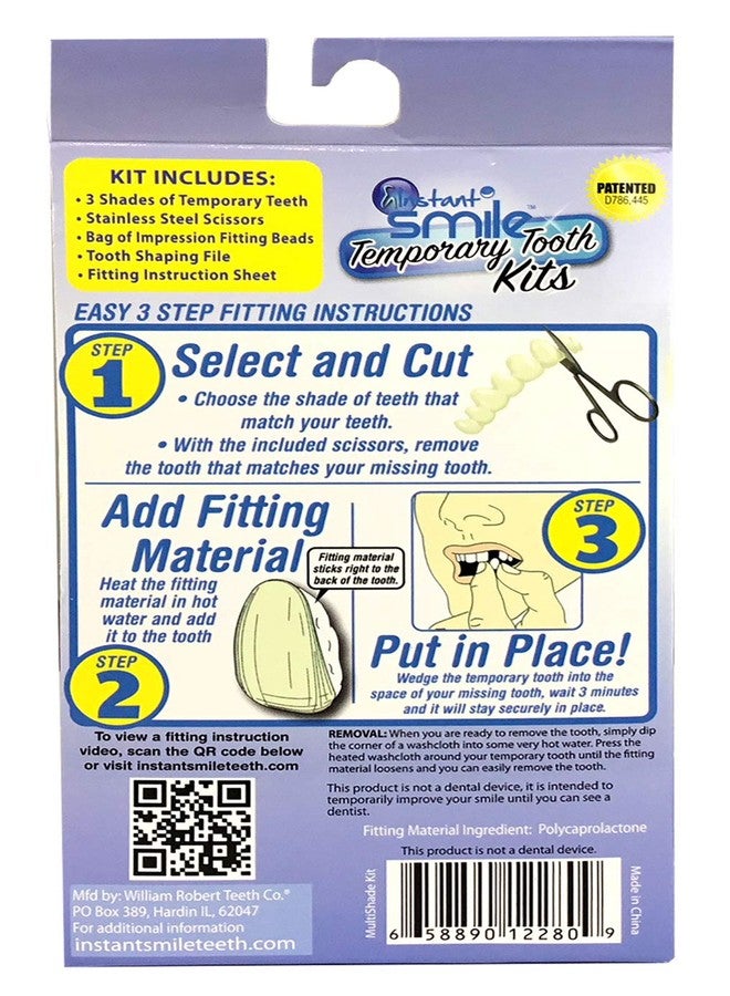 إنستانت سمايل طقم إصلاح الأسنان المؤقت Instant Smile MULTISHADE الحاصل على براءة اختراع. حلٌّ واقعي المظهر للأسنان المفقودة أو المكسورة. - Image 5