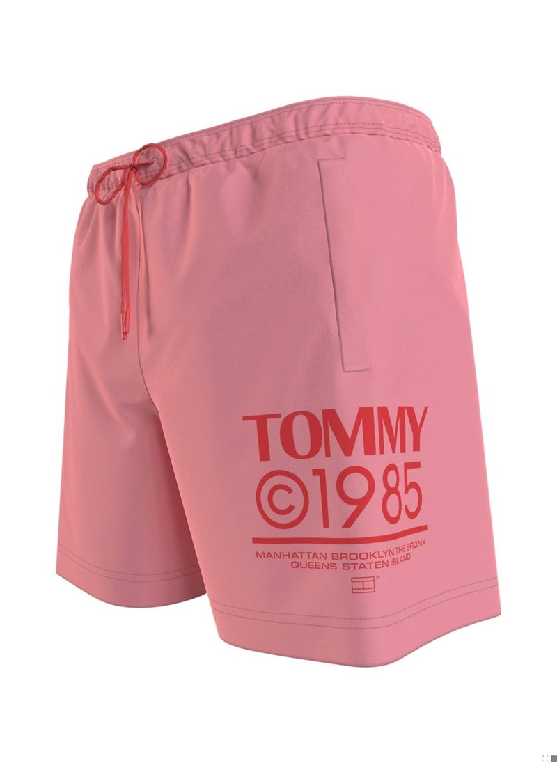 TOMMY JEANS Logo Drawstring Mid Length Slim Swim Shorts,  - Image 3