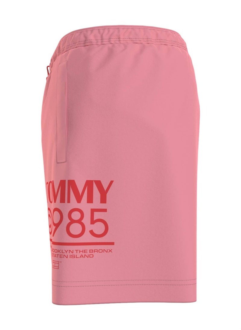 TOMMY JEANS Logo Drawstring Mid Length Slim Swim Shorts,  - Image 4