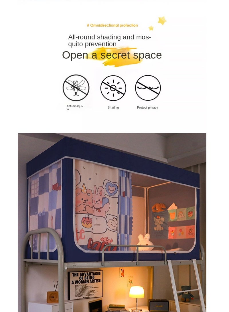 Y&D خيمة مظلة السرير ستارة تعتيم ستارة خيمة سرير فردية ستارة تظليل قماشية للطلاب مظلة سرير ناموسية نوم الطلاب حماية الخصوصية - Image 2