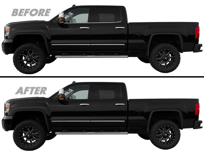 SlickMod Chrome Delete Blackout Vinyl Overlay for 2014-2019 GMC Sierra 1500 2500 3500 Window Trim (1. Window Trim, Gloss Black)