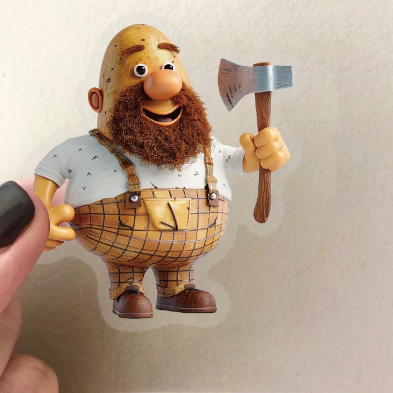 YOKSAS 50PCS Funny Potato Meme Stickers Pack â€“ Waterproof Clear Cute 3D Cartoon Potato Man Occupation Stickers for Scrapbooking, Laptops, Water Bottles, Journals, Crafts Supplies - Image 3