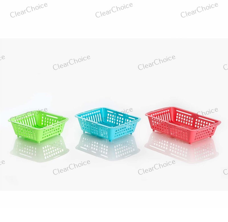 ClearChoice:- Plastic Flexible Kitchen Drying Drainer Plates Holder Basket(Multi Color)(1 PIS) - Image 3