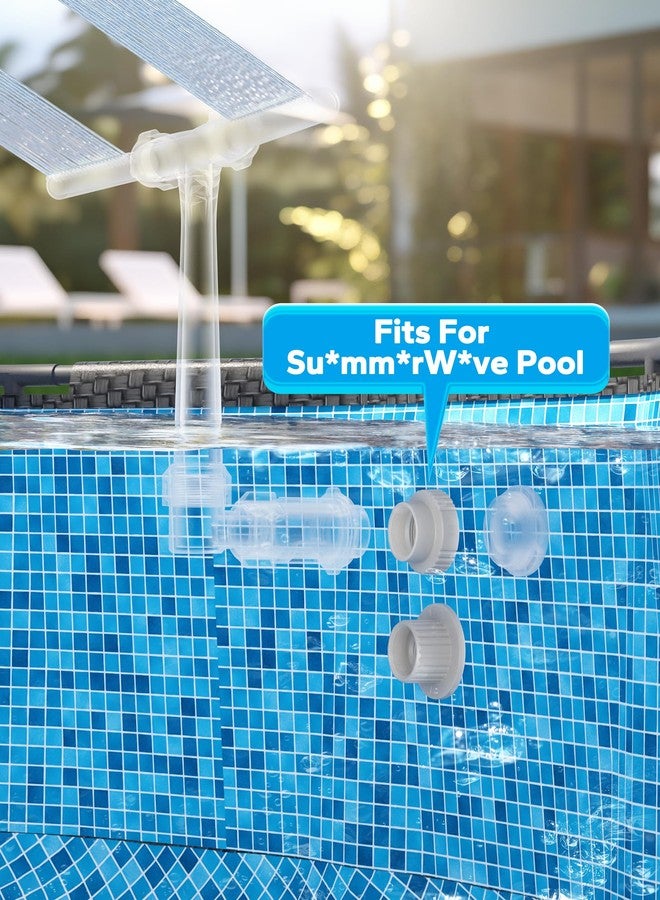 POOLHACKER Pool Fountain Adapter Set for SummerWave & for Funsicle Pools, Universal Fit for Above-Ground & In-Ground Pools,Easy Installation, Durable & Leakproof Design, Quick Setup for Solar Fountain Lights - Image 3