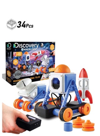 Discovery Mindblown Customizable Magnetic Building Tiles With Remote Control 34Piece Play Set Build 3 Intergalactic Models Includes 2 Powered Motors Stem Toy For Boys And Girls - pzsku/Z8B8FA4A721F8E44509C0Z/45/1742490064/e77ab9c4-34a1-471b-874f-6cc376a80505