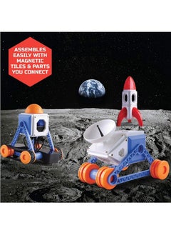 Discovery Kids Discovery Mindblown Customizable Magnetic Building Tiles With Remote Control 34Piece Play Set Build 3 Intergalactic Models Includes 2 Powered Motors Stem Toy For Boys And Girls  - Image 5
