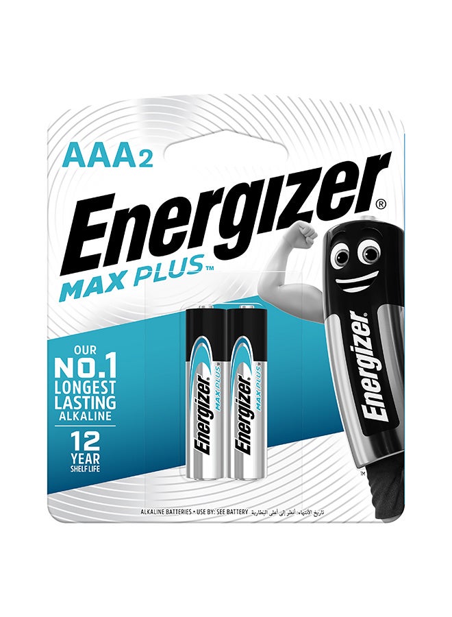 Energizer Max Plus 1.5V Alkaline batteries- For Power Demanding Devices - AAA  Pack Of 2 Silver/Black/Blue - Image 1