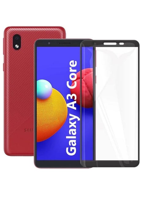 Tempered Glass Screen Protector 5D Designed For Samsung Galaxy A3 Core Full Glue Edge to Edge Full Screen Coverage And Bubble Free