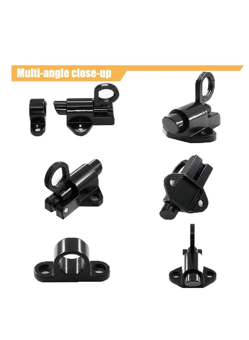 Excefore 4 Pcs Spring Latch Bolt,Automatic Latch Lock,Spring Lock Automatic Spring Latch,Pull Ring Door Bolt with Screws,Suitable for Windows Wooden Doors,Courtyard Doors,Cabinet Doors(Black and Silver Gray)  - Image 2