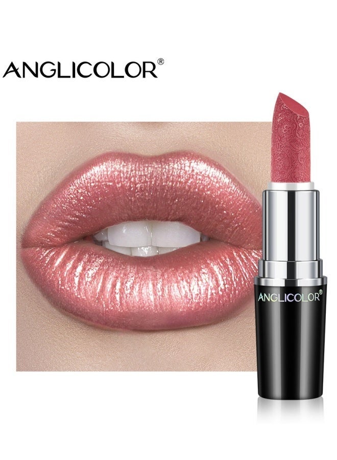 Anglicolor Metallic Shine Lipstick for Women, High Impact Lipcolor, Silky Smooth and Moisturizing, Non-Sticky, Long Lasting and Smudge Proof, Full Coverage Lip MakeUp (#13 BABY ANGEL) - Image 2
