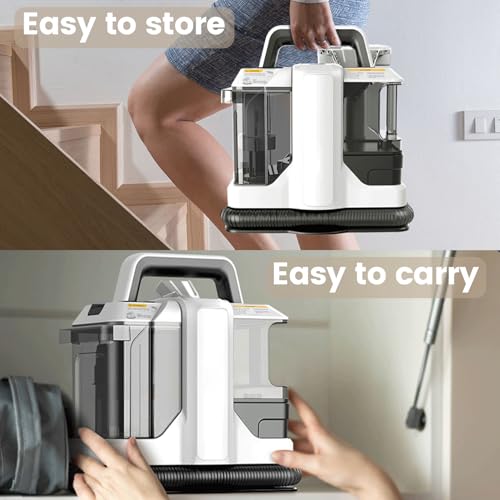 TAYNING Mini Portable Carpet Cleaner Machine with Dual Size Brushhead, Multi-Purpose and Upholstery Cleaner, Handheld Deep Carpet Cleaning Machine, Spot Cleaner for Couch, Rugs, Car Seats and Pet Stains - Image 5