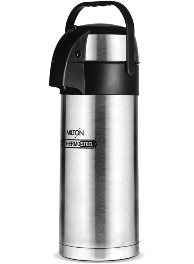 Milton Beverage Dispenser 3.58 Litre – Stainless Steel Serving Dispenser for Tea & Coffee, Hot Beverage Server, Easy Pour Tap, Ideal for Home, Office & Events – Silver - Image 1